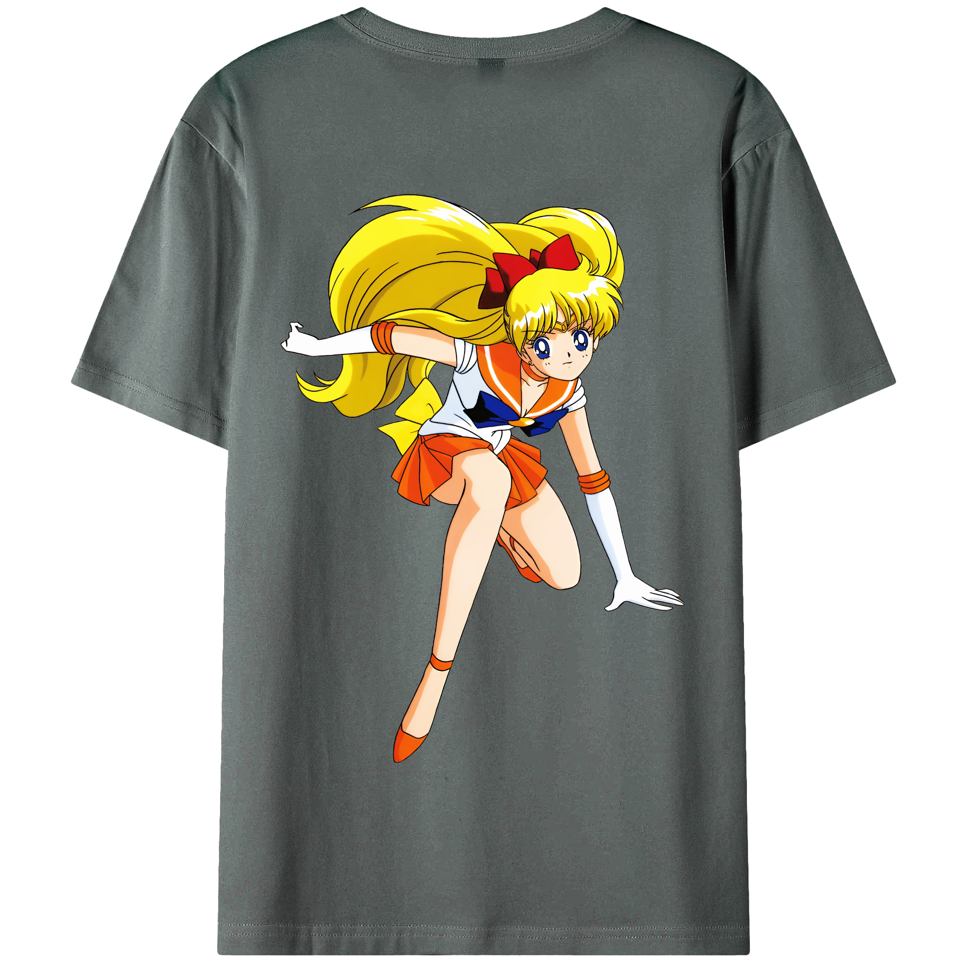 （画像用） 美少女戦士セーラームーン 愛野 美奈子 あいの みなこ Sailor Moon Aino Minako 綿100％半袖Tシャツ（背面プリント）